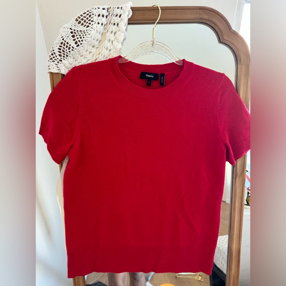 Red 100% Cashmere Theory Top